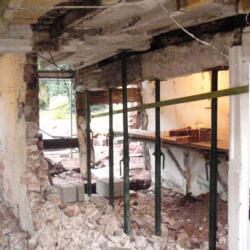 bank farm oak frame restoration carden estate lime mortar plaster grouting