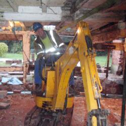bank farm oak frame restoration carden estate lime mortar plaster grouting