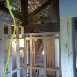bank farm oak frame restoration carden estate lime mortar plaster grouting