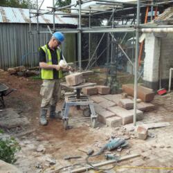 bank farm oak frame restoration carden estate lime mortar plaster grouting