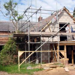 bank farm oak frame restoration carden estate lime mortar plaster grouting