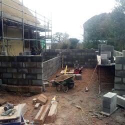 building block wall for new garage
