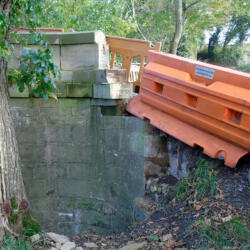 damaged stone on grade Walmsley listed bridge