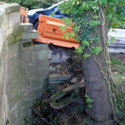 Walmsley stone bridge damaged in road traffic accident